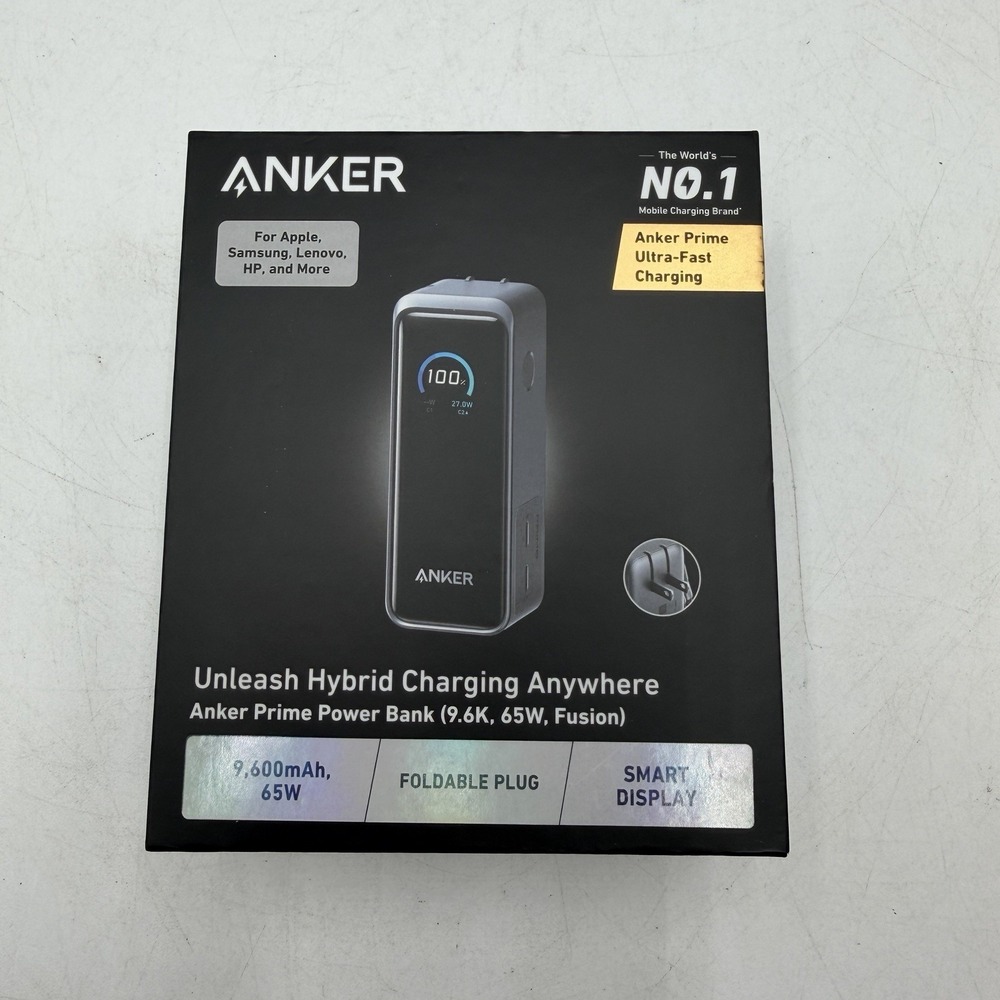 Anker Prime 9600mAH 65W USB-C Portable Power Bank Black A1339